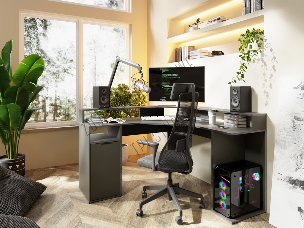 BUREAU ANGLE GAMING    CARBON  139X88,7X139	