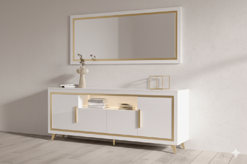GOLD  ENFILADE AVEC MIROIR 4P 