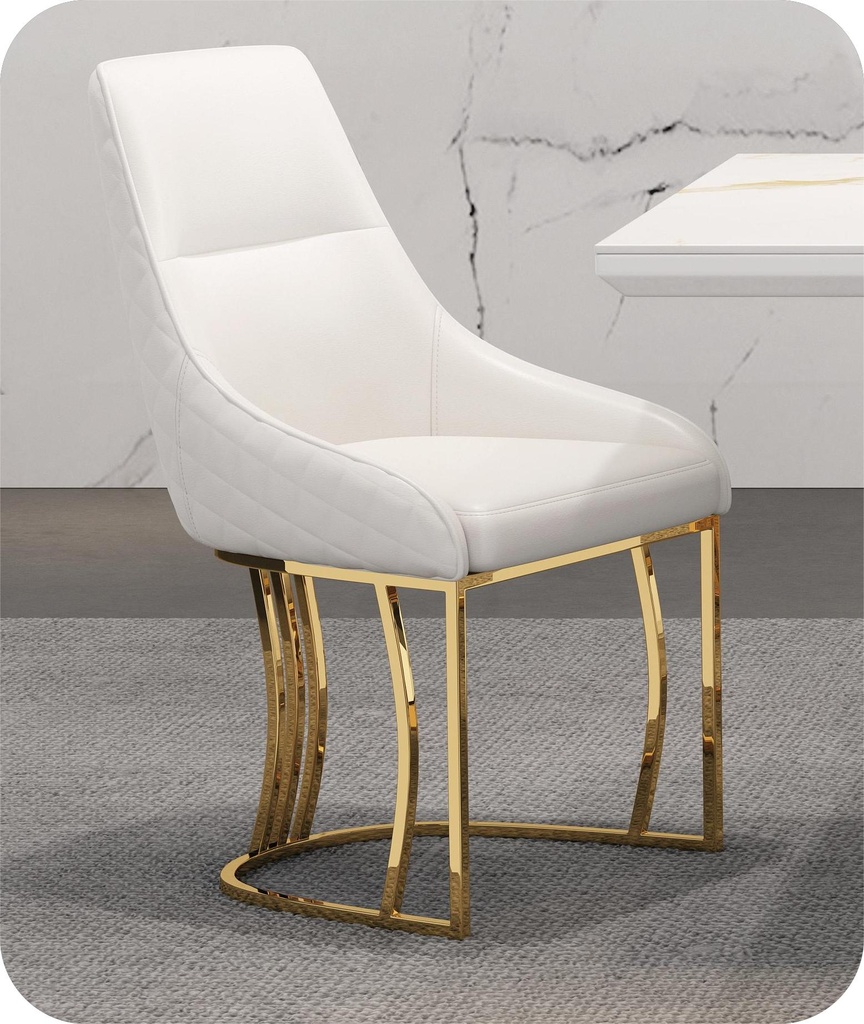 CHAISE 11653 BLANC/DORE