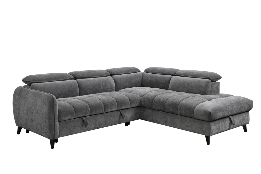 SALON ANGLE  CONVERTIBLE /COFFRE KF7821 254X221X78  MISTERIO