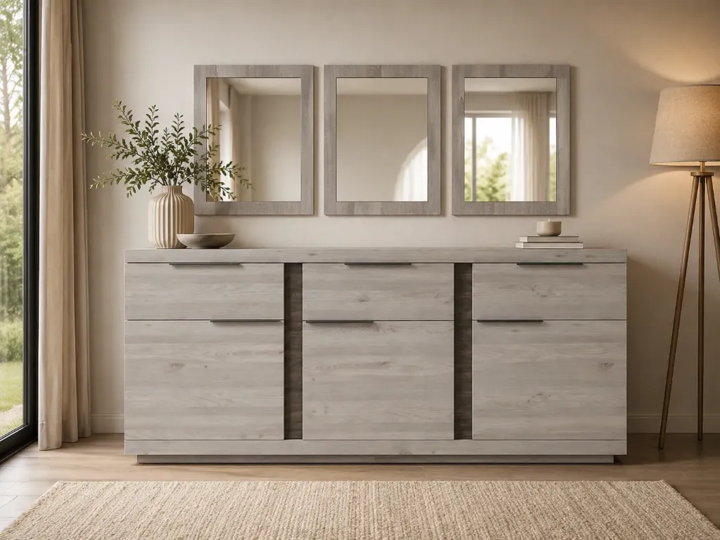 LISA BUFFET 3P+3T/3MIROIR CARRE
