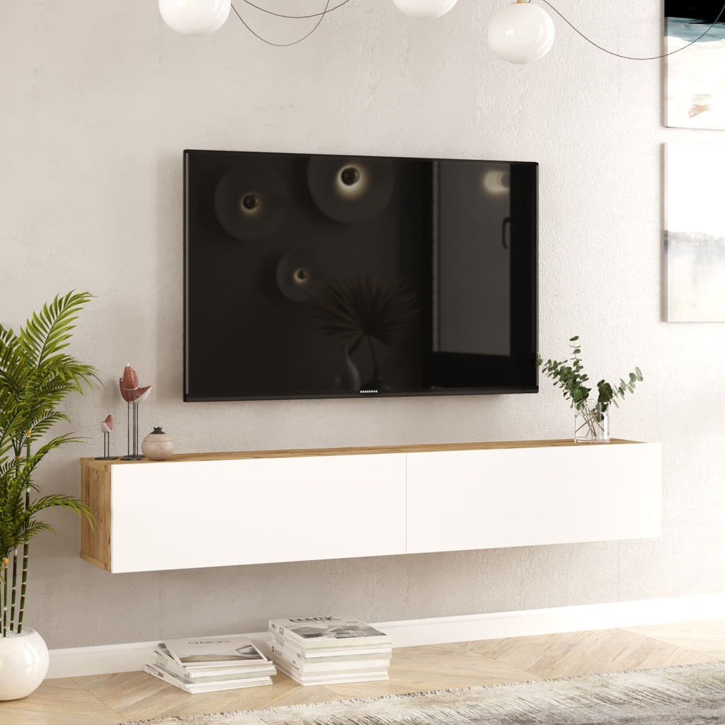 TABLE TV SUSPENDU FR8-AW CHENE BLANC