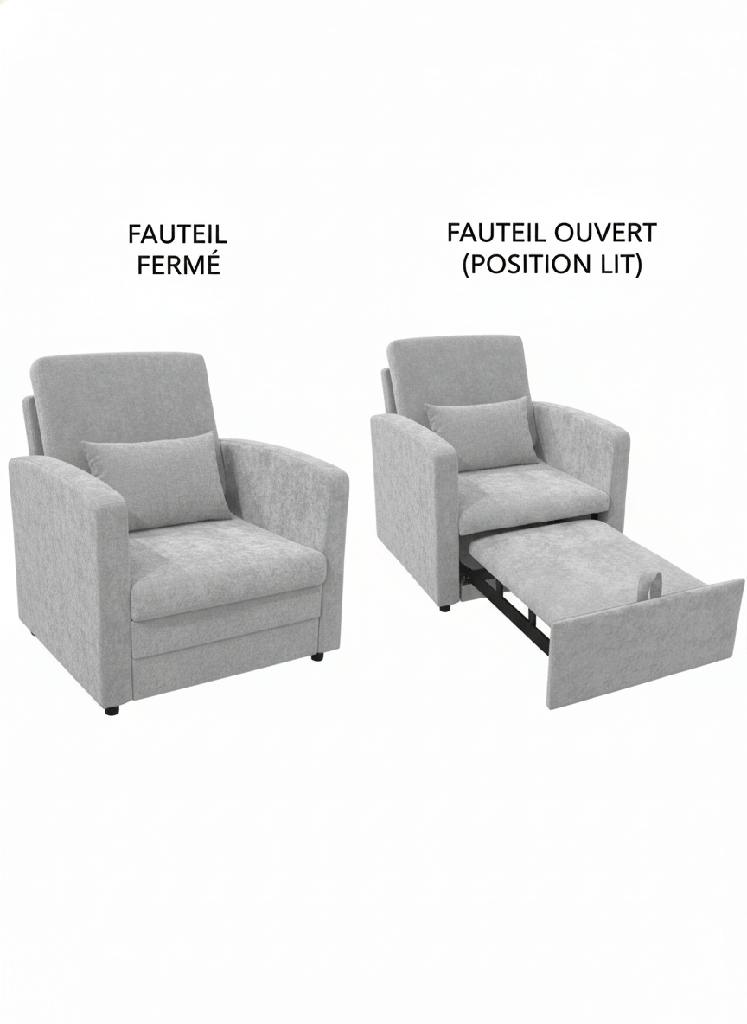 FAUTEUIL CONVERTIBLE 80X85X80
