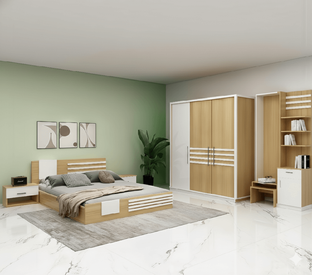 CHAMBRE A COUCHER UL25BE0040 LIT160/2CHEVET/COIF +ARMOIRE 