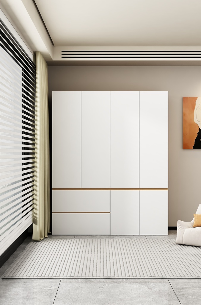 ARMOIRE  BOIS 6P/ 2TIOIRS 1600X2000X500  234