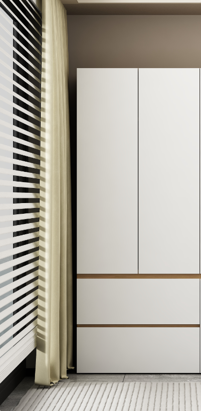 ARMOIRE  BOIS 2P/ 2TIOIRS 800X2000X500  232 