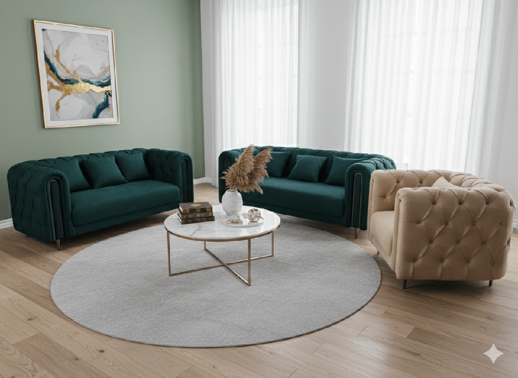 SALON 1(beige)+2(vert)+3 (vert) VERT