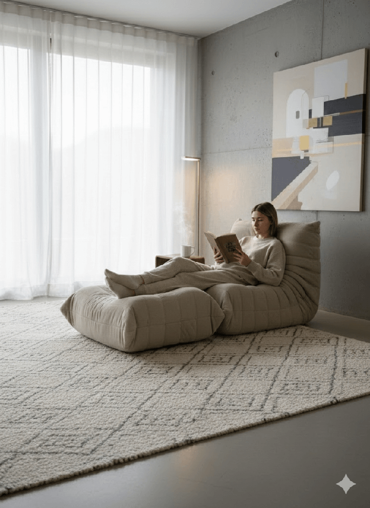 FAUTEUIL TOGO COMPRESSE 84X101X75+POUF