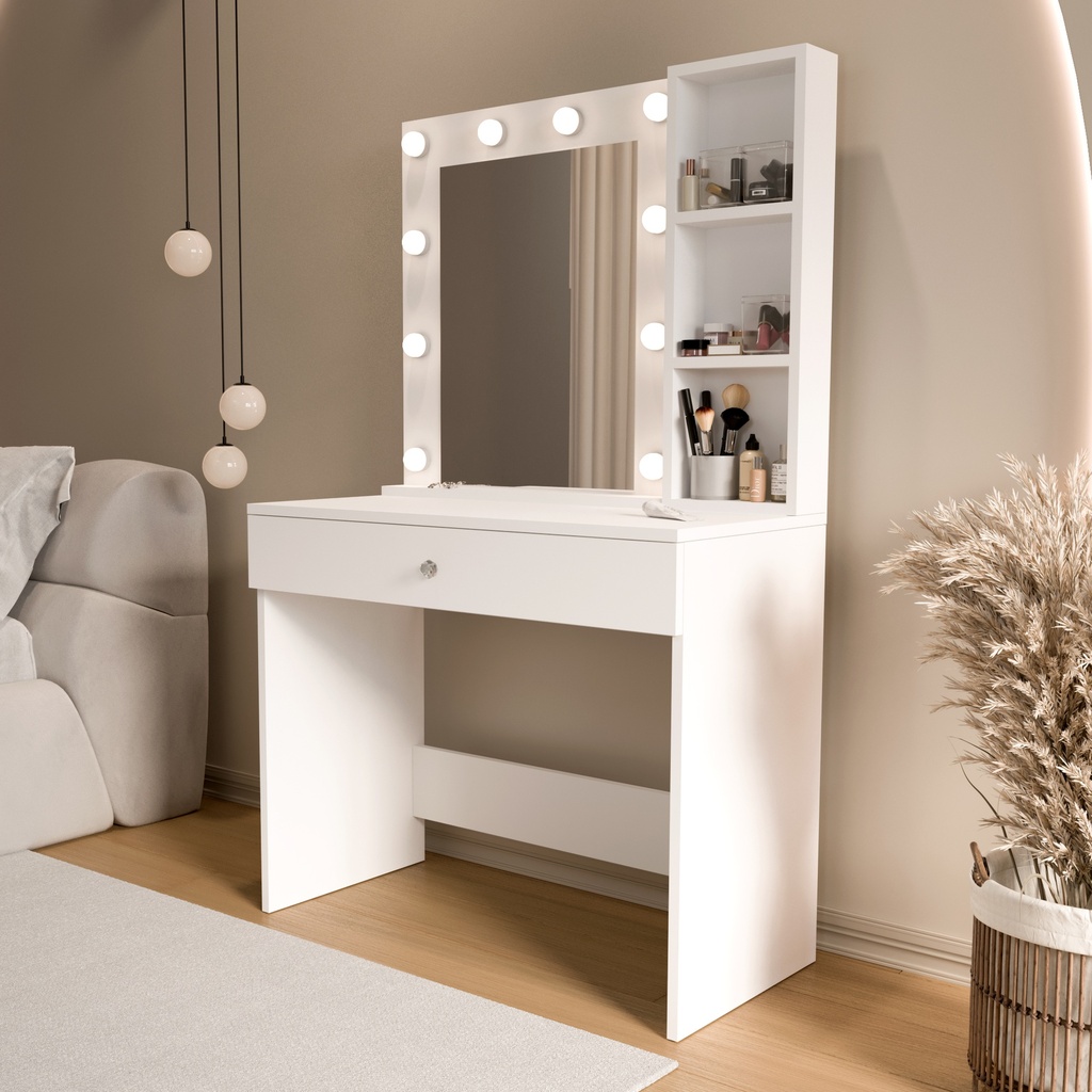 COIFFEUSE BLANCHE  MO3-W 900X1470X425