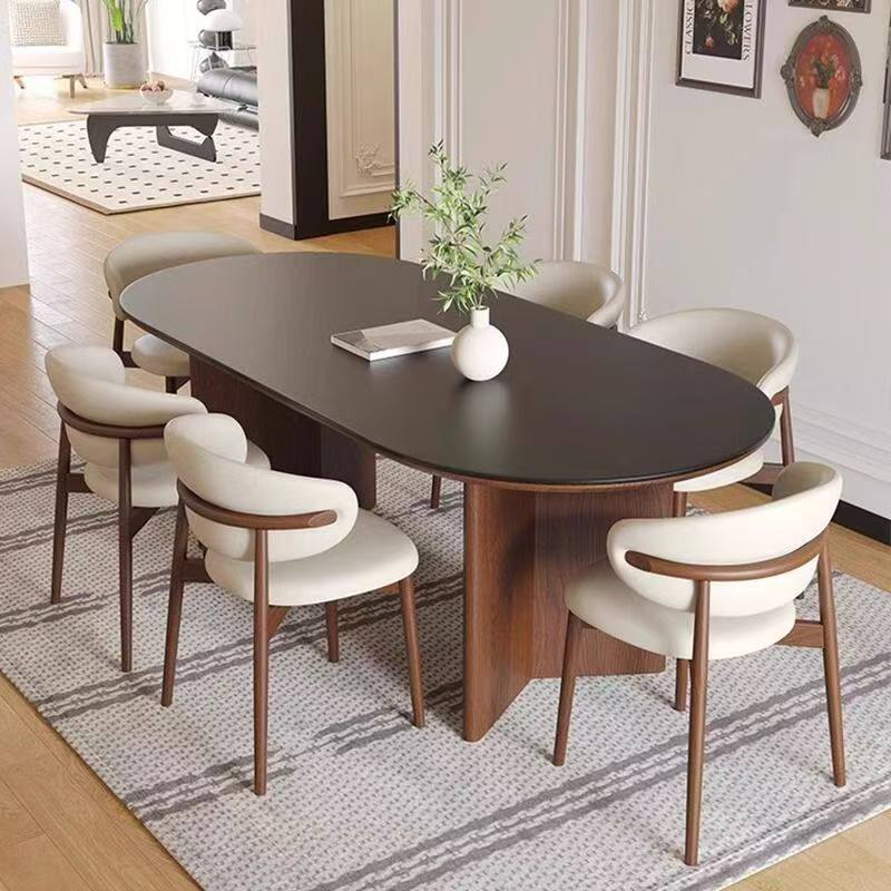 TABLE A MANGER  BOIS T26 1600X800X750 OVALE NOIR
