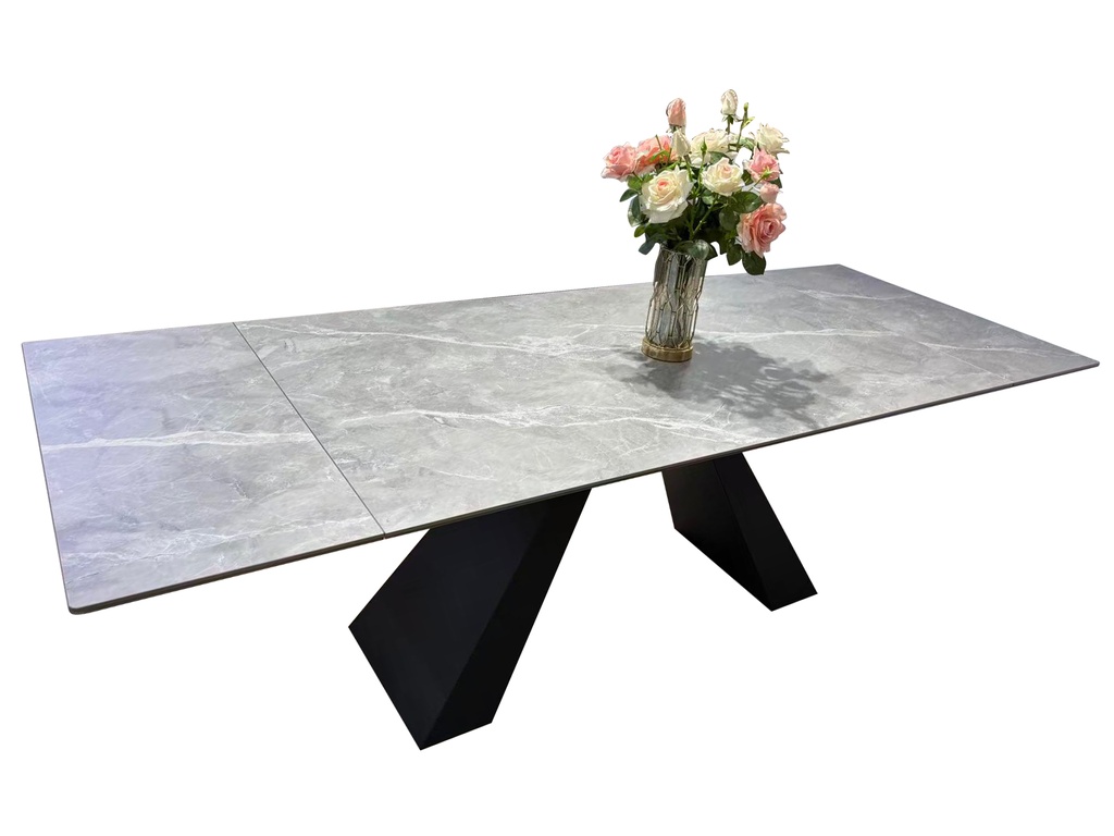 TABLE AVEC RALLONGES CERAMIQUE T839  1600(400x2)x900X750 grise