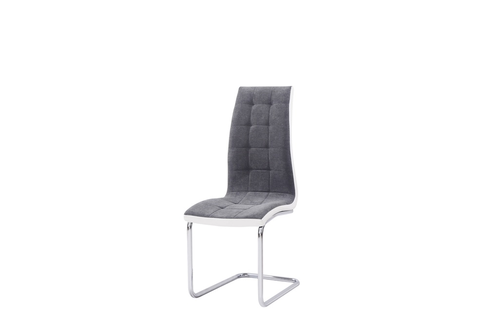 CHAISE GRIS TISSU /BLANC PVC B-1058