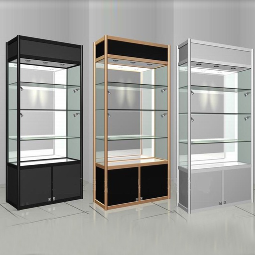 VITRINE MAGASIN NOIR DORE SC002