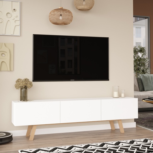 TABLE TV PU1‐W BLANC