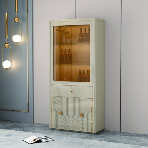 VITRINE 2P BEIGE  900X400X 1900 