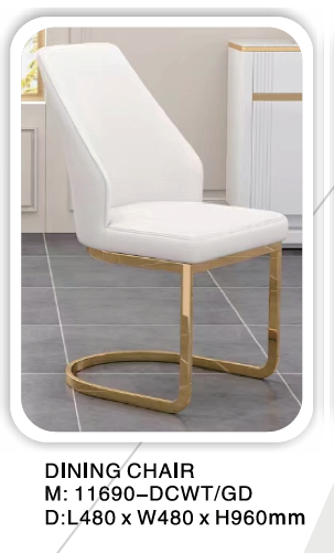 CHAISE 11690 BLANC/DORE 