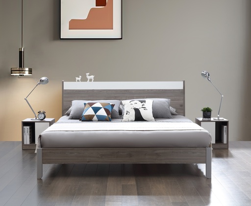 LIT  160X200 DZ33A BLANC  GRIS  