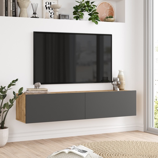 TABLE TV SUSPENDU FR10-AA CHENE GRIS