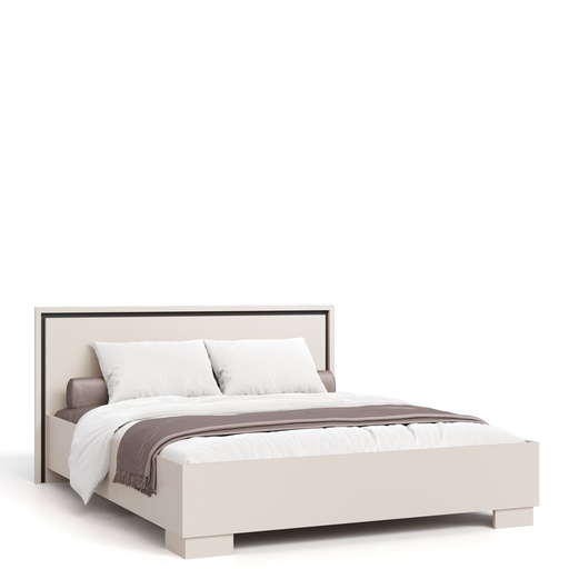 CHAMBRE A COUCHER 1600X200 SELIM BEIGE LIT+2TDC+CONSOLE+MIROIR +ARMOIR COULISSANTE