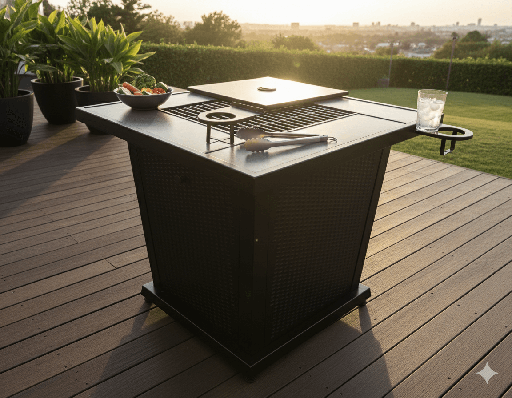 TABLE TERRASSE POUR BARBECUE 80X80X55