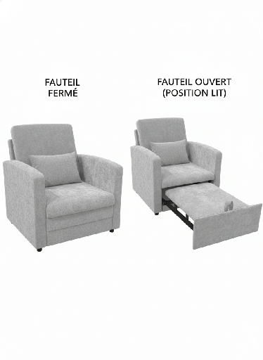 FAUTEUIL CONVERTIBLE 80X85X80