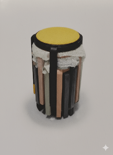 TABOURET PLASTIQUE NOIR ET GRIS YD