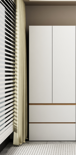 ARMOIRE  BOIS 2P/ 2TIOIRS 800X2000X500  232 