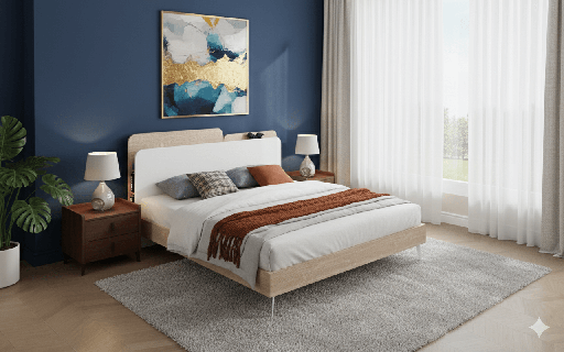 LIT  160X200 DZ46 CHENE BLANC/CHARG USB
