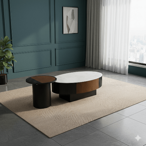 TABLE BASSE 1000X650X380   500X500X450 B68
