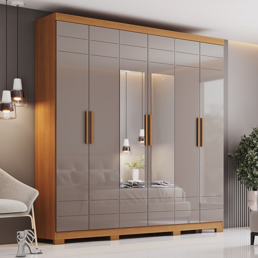 ARMOIRE  6P/MIROIR  2105X2300X465 D215-220