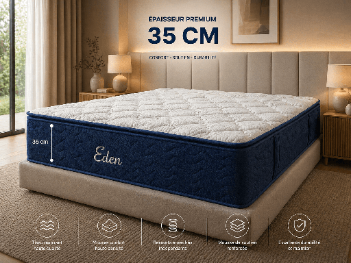 MATELAS AVEC SURMATELAS INTEGRE 140X1900X35 EDEN