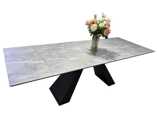 TABLE AVEC RALLONGES CERAMIQUE T839  1600(400x2)x900X750 grise