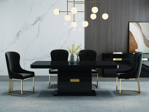 TABLE A MANGER NOIR DORE 92501DT 2000X100X750      