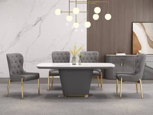 TABLE A MANGER GRIS DORE 92607DT 2000X100X750     