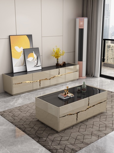 TABLE BASSE  1200CMX600CMX420CM  92635 BEIGE DORE