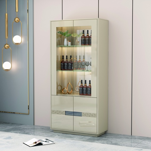 VITRINE 2P 92497 900X400X1900 BEIGE 