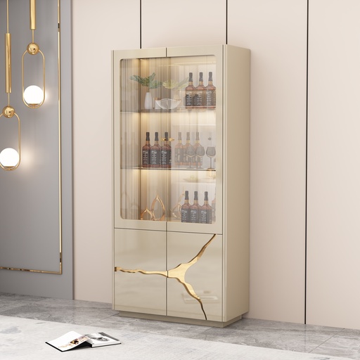 VITRINE 2P 92639 900X400X1900 BEIGE