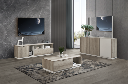 BAHUT DZ38 GRIS BOIS M58/M40 1800X400X850 AVEC MIROIR 1400X1000X20
