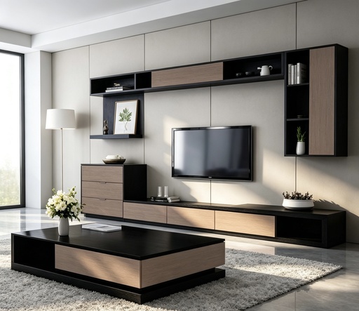TABLE TV 1800X400X450 +3TIROIRS 400X400X600 UL1(meubles haut non inclus)