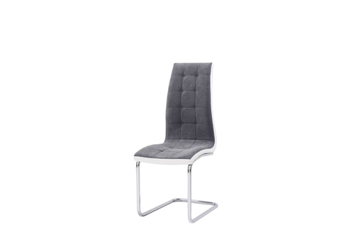 CHAISE GRIS TISSU /BLANC PVC B-1058
